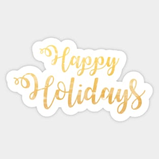 Happy Holidays' Phrase in Gold Sticker